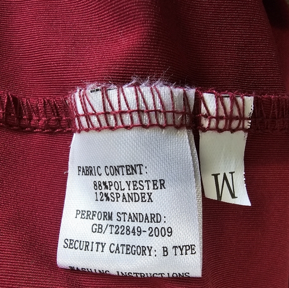 Bodysuit dark red with white side stripes size medium NWNT - Picture 4 of 4